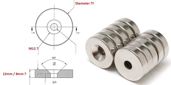 5.5mm スクリューサイズ産業磁石 カスタマイズされたネフブポット磁石
