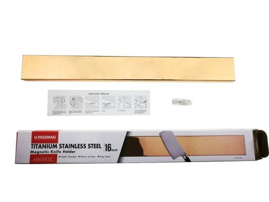 室外空間 解放 金色 タイタン磁性ナイフバー 400x45x15mm サイズ