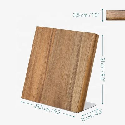 アカシア木磁性ナイフオーガナイザー ナイフ用ユニバーサルブロック 剪刀 235x110x35mm