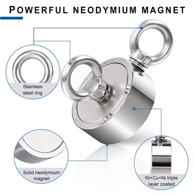 オーダーメイド ダブルリフティングリング 400kg ダブルサイドフィッシングマグネット 工具ケースのパッケージングのためのネオジム