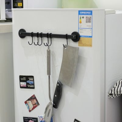 グリル 屋外家用 冷蔵庫 ネオジム磁石6フックと鋼材の磁気バーベキューツールラック