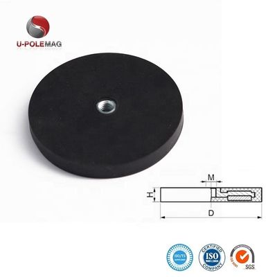 ゴムで覆われたポット磁石 ネオジウムゴム磁石 D36*6mm-M6 永久的な強力なパンシング