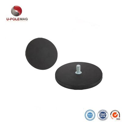D88x8mm 丸いゴムで覆われた磁石ベース 外糸で45kgの引力 丸い形