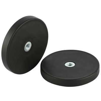 ネオジム丸磁石 D22x6mm M4 フラット 女性糸グリッパーとゴム表面