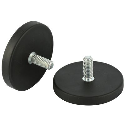 D66mm 20kgの力と耐久性のあるゴムコーティングのゴム化ネオジムポット磁石