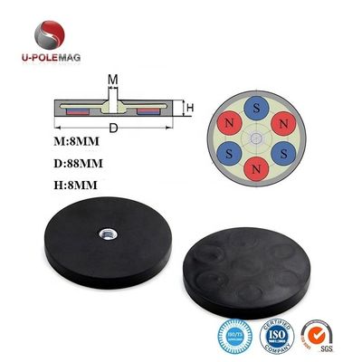 オーダーメイドサイズ M6 M8 重用アプリケーションのためのゴムコーティングポット磁石