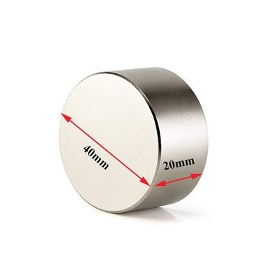 超強力モト磁石 40x20mm ネオジムディスク磁石 ±1mm 許容度