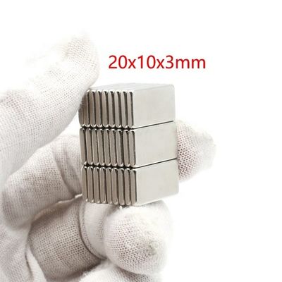 直角型薄磁石 20x10x3mm 最大作業温度80センチグラードのための3.3kgの力